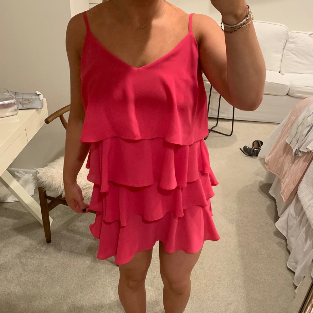 Pink Ruffle Mini dress - Picture 2 of 5